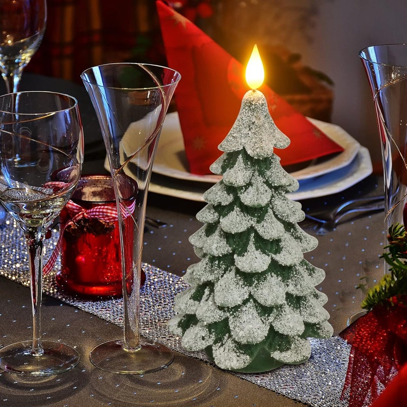 PChero Christmas Tree LED Candle with Remote Timer, 4.13x7.9 Inch Real Wax Battery Operated Pillar Candle Flameless Flickering for Xmas Eve Gift Holiday Home Party Room House Decor - Image 5